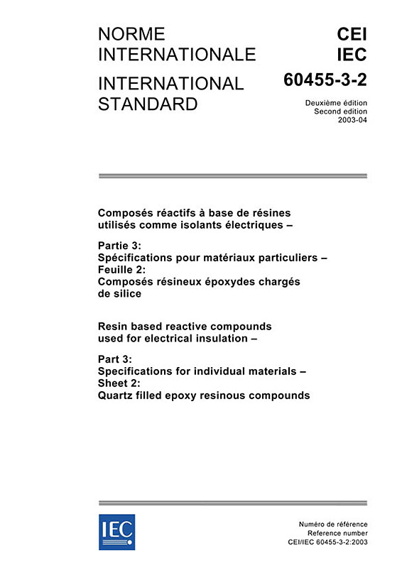 Cover IEC 60455-3-2:2003